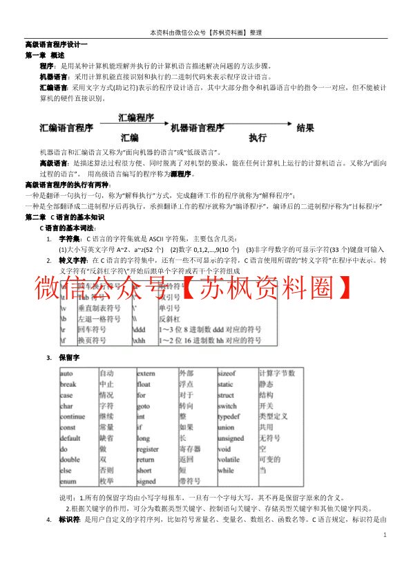 高级语言程序设计