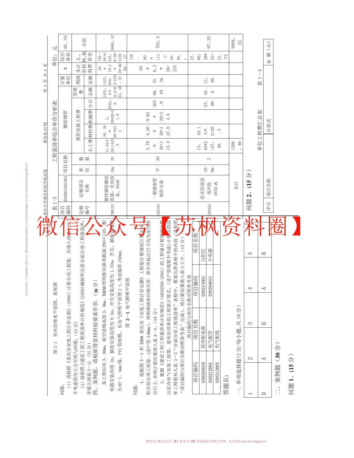 安装工程计量与计价