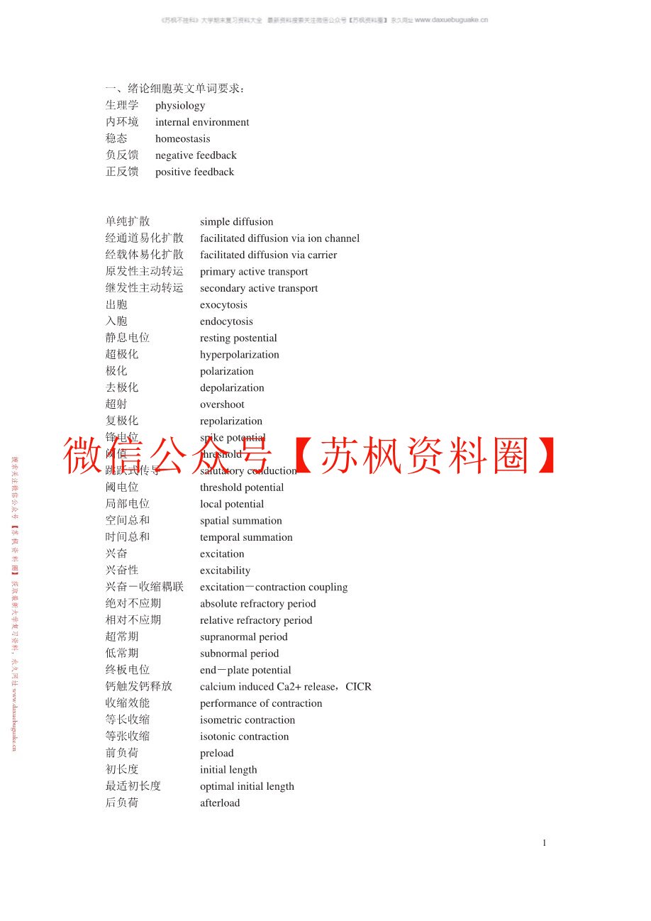 生理英语