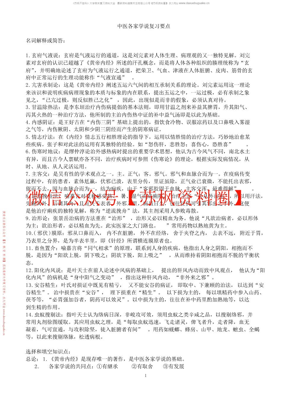 中医各家学说