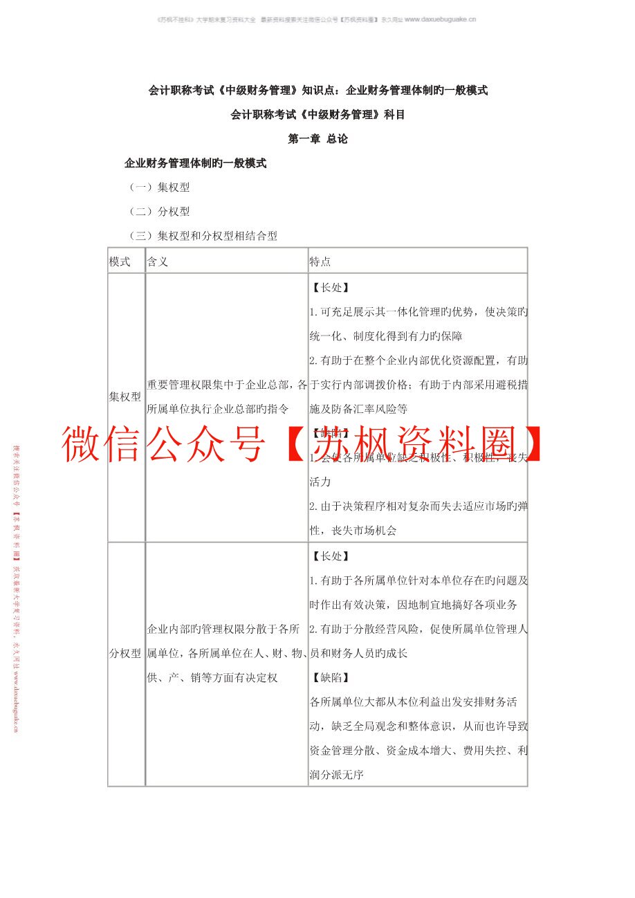 中级财务管理